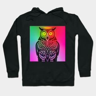 Neon Rainbow Owl Hoodie